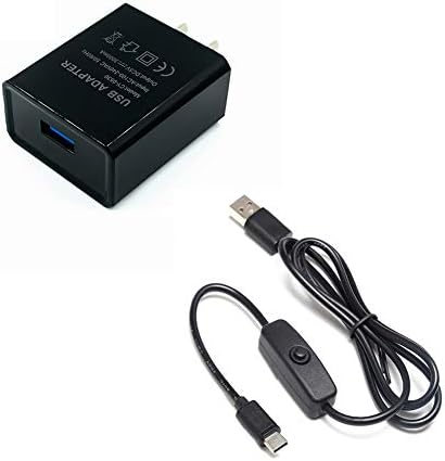Treedix 5V 3A AC Adapter Töltő Tápegység a Elkülöníthető Kábel ON/Off Kapcsoló USB-C-Típusú Interfész Kompatibilis a Raspberry