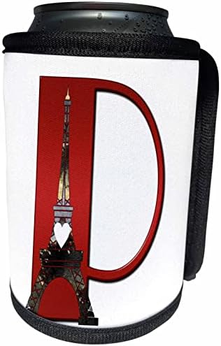 3dRose Piros Monogram Kezdeti P Egy Eiffel-Torony - Lehet Hűvösebb Üveg Wrap (cc_354684_1)