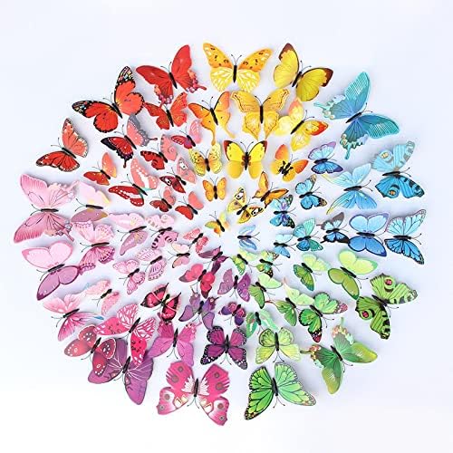 ZOIKOM 12 Szimulált Pillangók Haza Háttér Pillangó Három-Dimenziós Matricák gyerekszoba Fali Dekoráció 3D Pillangó Fali Matricák