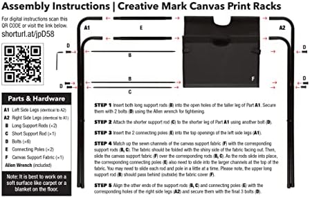 Kreatív Mark Összecsukható Vászon Nyomtatás Rack - Művész Galéria, Hordozható Kijelző Rack Plakátok, Grafika, Nyomat, Vászon,