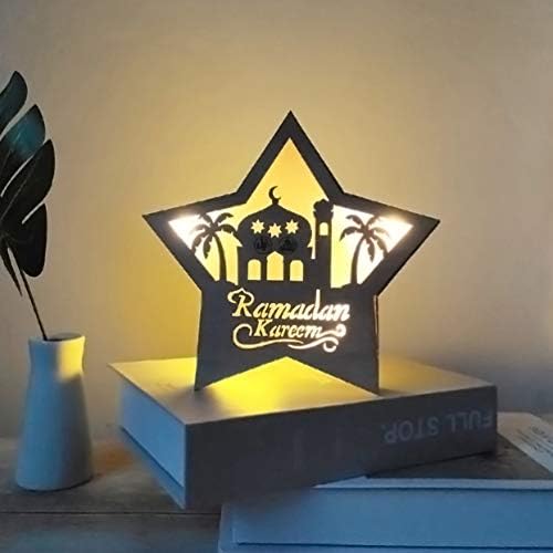 NUOBESTY lakberendezés LED Dekorációs Fények Fa Eid Mubarak LED-es Éjszakai Fény, Eid Star LED Dekoratív Fa Fény DIY Star