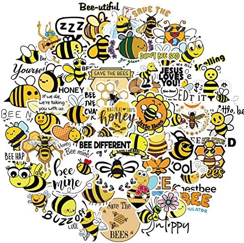 Cuki Méhecske Matricák, Vicces Méhek Állat Matricák, Inspiráló Légy Önmagad Esztétikai Matricák, 50PCS Hapiuen Motivációs
