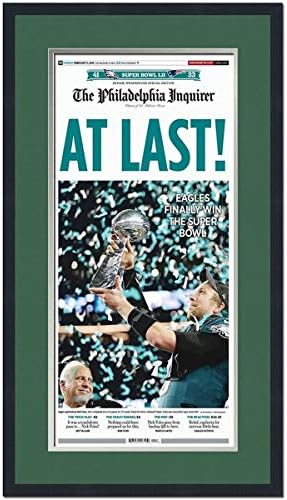 Keretes Philadelphia Inquirer végre Sasok Super Bowl 52 Bajnokok 17x27 Labdarúgó Újság Címlap Fotó Szakmailag Gubancos