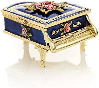 Keren Kopal Kék Zongora Fabergé Csecsebecsét Doboz Zenei Stílusban Otthon Dekoráció