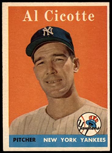 1958 Topps 382 Al Cicotte New York Yankees (Baseball Kártya) EX Yankees