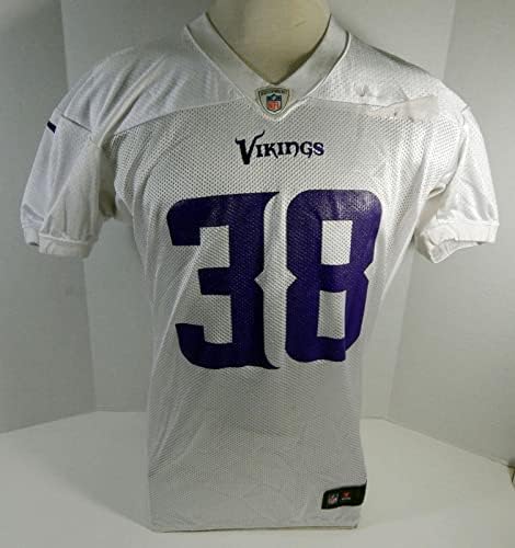 2013 Minnesota Vikings 38 Játék Kiadott Fehér Gyakorlat Jersey 52 DP20356 - Aláíratlan NFL Játék Használt Mezek