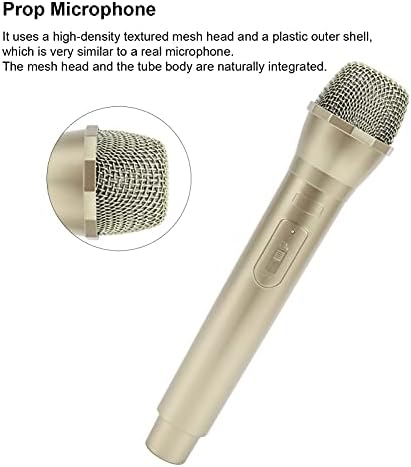Shanrya Hamis Mikrofon Énekel, Műanyag Kellék Mic Kellék, Mikrofon, 1 X Prop Mikrofon Felek(Arany)