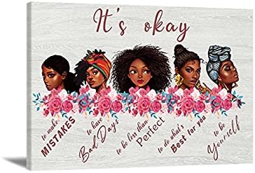 Afro-Amerikai Wall Art Fekete Lányok Portré Dekoráció Fekete Királynő Inspiráló Képet Haza A Baj, Hogy Hiba Plakát Fürdőszoba