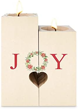 Karácsonyi gyertyatartó Ajándékok Nőknek, Kétoldalas Nyomtatás, Gyertya, Dekoráció, Karácsonyi Öröm Koszorú Bézs Boldog Karácsonyt