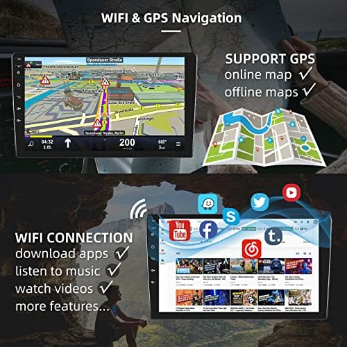Android 11 Dupla Din autórádió Vezeték nélküli Apple Carplay&Android Auto 9 Hüvelykes Érintőképernyő autórádió GPS Navigációs