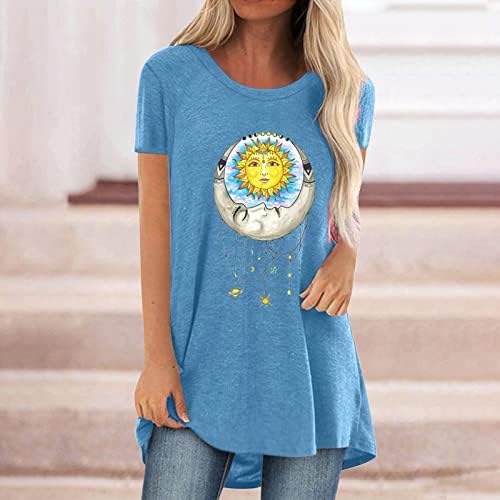 Túlméretezett póló Női Rövid Ujjú Sleeve Póló Aranyos Grafika Nyomtatás Tunika Maximum Nyári Laza Alkalmi Blúzok