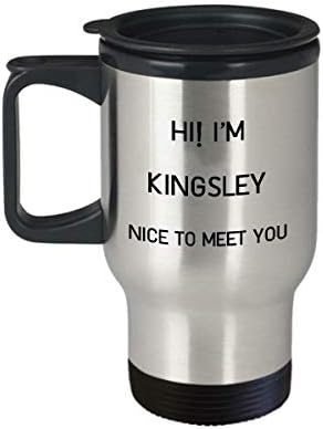 Én Kingsley Utazási Bögre Egyedi Nevet Pohár Ajándék Férfiaknak, Nőknek 14oz Rozsdamentes Acél
