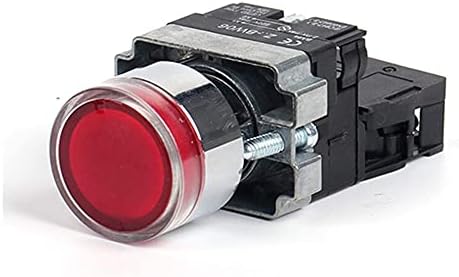 TWRQA 22mm Pillanatnyi XB2-BW3361 Kerek Nyomógomb Kapcsoló LED/Neon Fény 1NO 24V/AC220V/AC380V (Szín : Zöld, Nem, Méret :