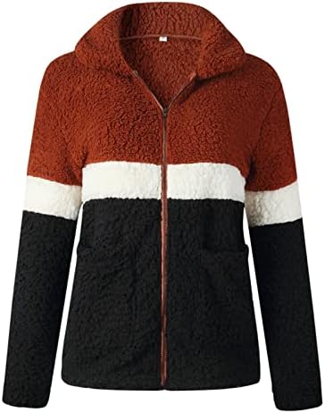 FMCHICO Női Kabát Alkalmi Hajtóka Gyapjú Fuzzy Ál Shearling Cipzár Kabátok Meleg Téli Túlméretezett Outwear Kabátok