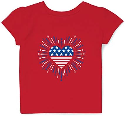 Vad, Boldog Gyerekek Negyedik július 4. T-Shirt USA Amerikai Zászló Tshirt Hazafias Kisgyermek Lányok