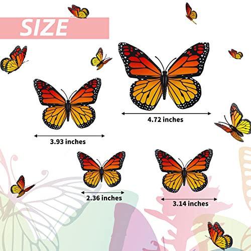 36 Db 4 Méret Monarch Butterfly Haj Klipek 3D Szimuláció Butterflyr Haj Hajcsat Pillangó Fejfedőt Klipek a Nők, Lányok (36