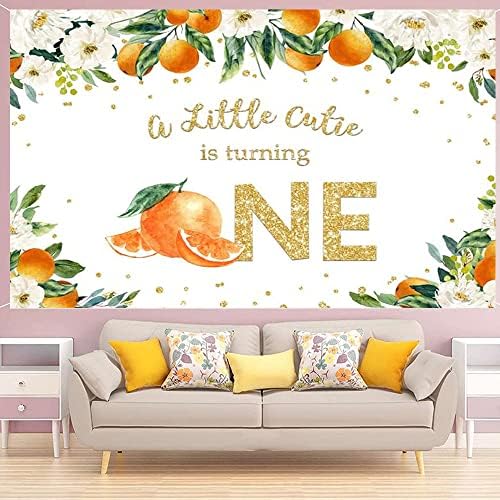 Édes Narancs Egy Szülinapi Banner Háttér Dekoráció Lányok Boldog 1 Éves Szülinapot Narancs Háttér Narancssárga Szülinapi