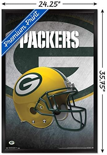 Tendenciák a Nemzetközi NFL-Green Bay Packers - Sisak 16 Fali Poszter, 22.375 x 34, Fekete Keretes Változat