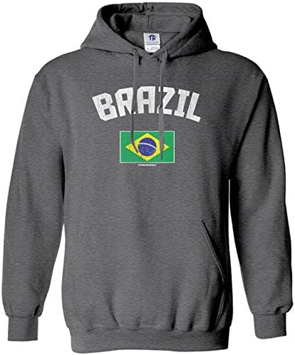 Threadrock Férfi Brazília Brazil Zászlót, Kapucnis Pulóver