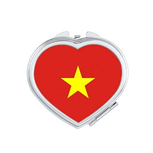 Vietnami Nemzeti Zászló Ázsiai Ország Tükör Utazás Nagyítás Hordozható Kézi Zsebében Smink