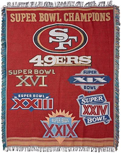 Az Északnyugati Cég NFL San Francisco 49ers Szövött Kárpit Takarót, 48 x 60, Megemlékező