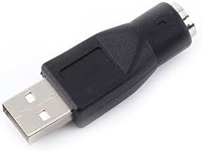 Qiilu Ps 2-USB Adapter Ps2-USB Billentyűzet Adapter Fekete 2db USB 2.0 EGY Férfi Ps 2 Női Adapter Átalakító Csatlakozó Pc