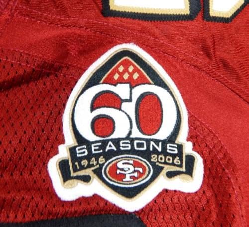 2006-ban a San Francisco 49ers Jeremy Mincey 57 Játék Kiadott Piros Mez 60 Javítás 46 5 - Aláíratlan NFL Játék Használt