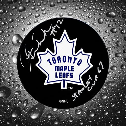Pete Stemkowski Toronto Maple Leafs Logó Dedikált Puck - Dedikált NHL Korong