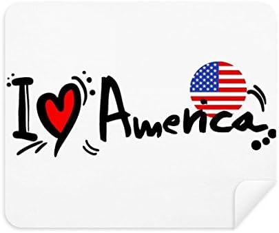 Szeretem Amerikát a Világ Zászló Szív tisztítókendővel Képernyő Tisztító 2db Velúr Szövet