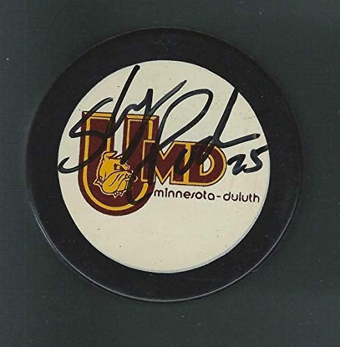 Shjon Podein Aláírt Minnesota-Duluth Bulldogs Korong Colorado Avalanche-Blues - Dedikált NHL Korong