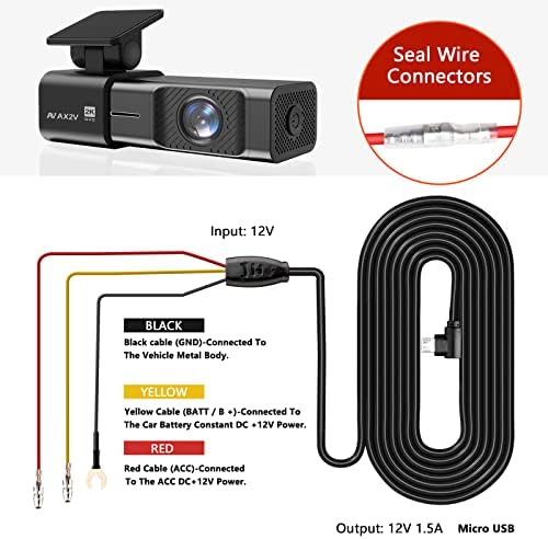 AX2V Micro USB Acc Kamera Vezetékes Kit Biztosítékok Dolgozik AX-260 Kamera Csak DC12V, hogy 12V-os Kimenet LP Mini/Mini/ATO/Micro