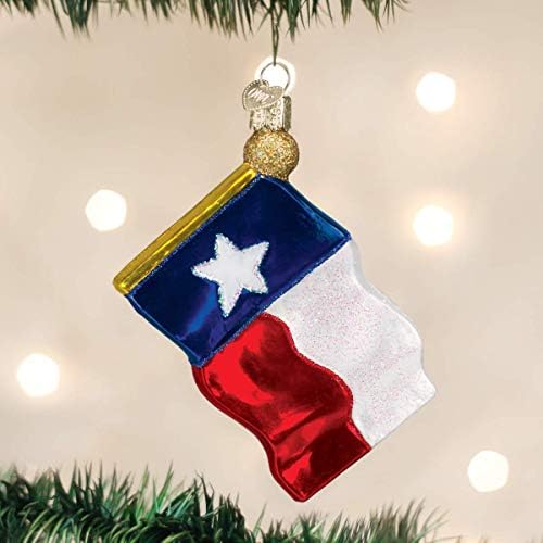 A régi Világ Karácsonyi Díszek: Texas Állam Zászló Fújt Üveg Díszek a karácsonyfára (36045)