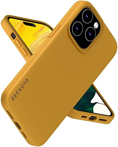 DECXOTD Tervezett iPhone 14 Pro Max Esetben, Szilikon Slim Ütésálló Védő Telefon tok-tok iPhone 14 Pro Max 6.7 inch (Méz-Sárga)