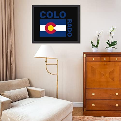 Coloradói Állami Zászló Fa Képkeret Borító Fotók Kép Fal Kijelző Otthoni Irodájában Dekoratív