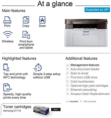 HP Samsung Xpress M2070W Vezeték nélküli fekete-Fehér Lézer Nyomtató Scan/Másolás, Egyszerű NFC + WiFi internet-Kapcsolat,