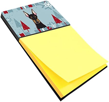Caroline Kincsek BB1741SN Téli Ünnep Dobermann cetlire Jogosultja, Ragadós Megjegyzés Adagoló Önálló Sticky Note Pad Memo