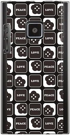 CaseMarket SoftBank LUMIX Phone (102P) Polikarbonát Egyértelmű Nehéz Ügy [ Fekete Csillag Virág Love & Peace ]