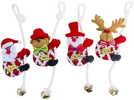 Állat Swing Autó Dísz 4DB Karácsonyi Dekorációk, Karácsonyi Szövet Egyetlen Hegymászó Kötelet, Öreg Hóember, karácsonyfa