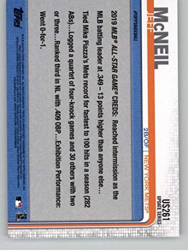 2019 Topps Frissítés (Sorozat, 3) US261 Jeff McNeil New York Mets RC Újonc Hivatalos Baseball Trading Card