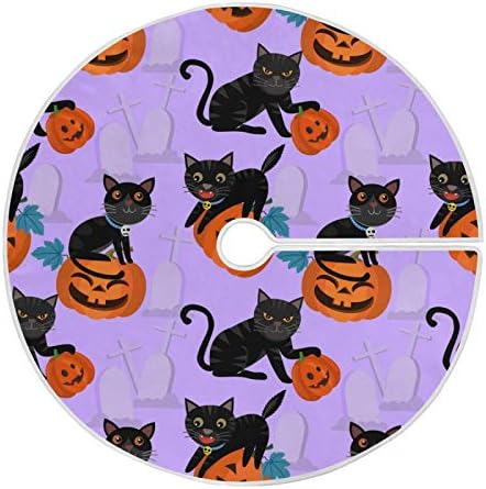 ALAZA Halloween Fa Szoknya Dekoráció,Kis Mini Szoknya Fa Dísz 35.4 Hüvelyk Halloween Fekete Macska Sütőtök a Halloween Parti