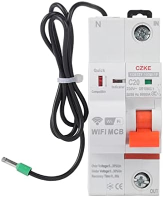 BUDAY YCB9ZF-100W 1P WiFi Smart Megszakító rövidzárlat-Védelem Időzített Okos Reclosing Kapcsoló, Távirányító (Szín : 1P,