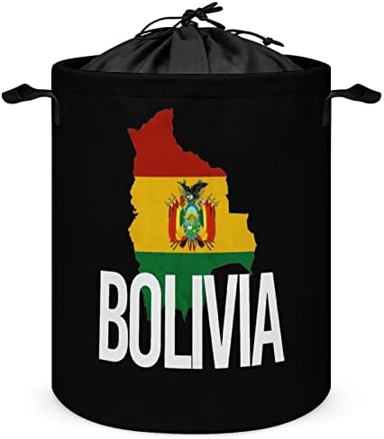 Bolívia Térkép, Zászló Nagy Húzózsinórral Kosárban Vízálló Szennyesben Összecsukható Tároló Kosár Játék Szervezője