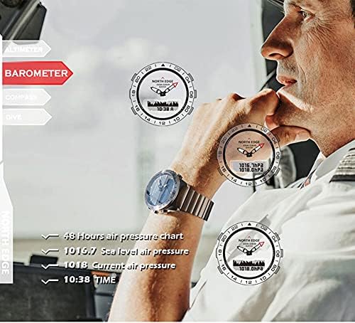 Intelligens Karóra 200m Vízálló Iránytű Magasságmérő Sport Digitális Óra Üzleti Smartwatch Férfi Búvár Karóra