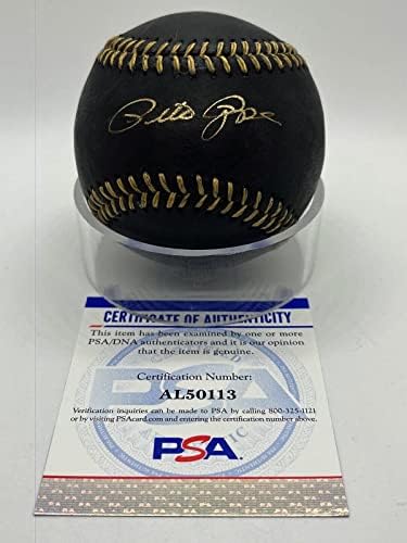 Pete Rose Aláírt Autogramot Hivatalos MLB Fekete-Arany Csipke Baseball PSA DNS *13 - Dedikált Baseball