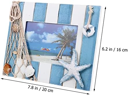 BESPORTBLE 3 Db Mediterrán Kép, Fehér Képkeretek Rusztikus Keret Tengeri Képkeret Óceán Téma Képkeret Dekoratív Kép Tengeri