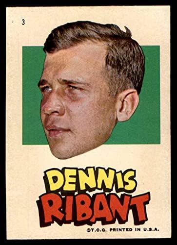 1967 Topps 3 Dennis Ribant Pittsburgh Pirates (Baseball Kártya) NM Kalózok