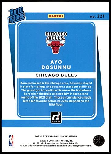 2021 Donruss 221 Ayo Dosunmu Chicago Bulls (Kosárlabda Kártya) NM/MT Bika