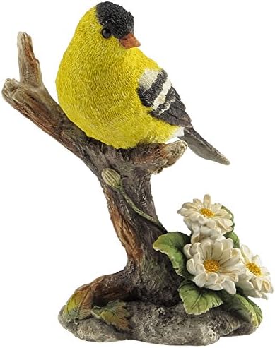 NEKÜNK 4.5 Inch Goldfinch Madarat az Ág, Díszítő Szobor Figura, Sárga