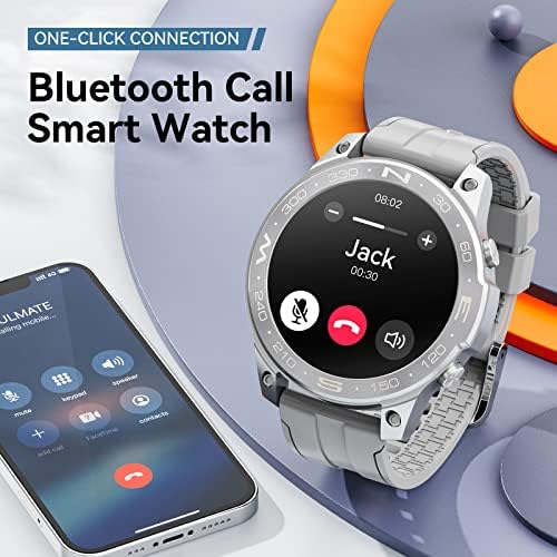 Okos Karóra Férfiaknak, 1.43 Bluetooth Smart Óra az Android, illetve iOS Teljes érintőképernyő, Vér Oxigén pulzusszám Aludni