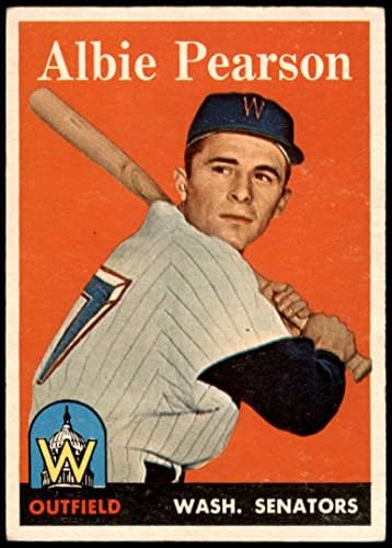 1958 Topps 317 Albie Pearson Washington Senators (Baseball Kártya) VG+ Szenátorok